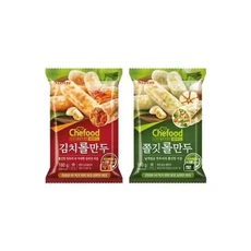 롯데푸드 쉐푸드 김치롤만두 180gx쉐푸드 쫄깃만두 180gx 944463 입, 180g, 1세트