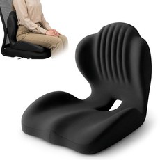 꼬리뼈 및 허리 완화를 위한 파카나나 사무실 의자 쿠션 강력한 지지대 인체공학적 편안한 메모리 폼 사무용 의자 가정용 자동차에 적합합니다, 블랙