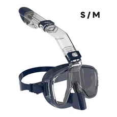 수중 스노클링 하프 페이스 마스크 세트 스쿠버 다이빙 호흡기 김서림 방지 안전 성인용, 17 Blue S-M
