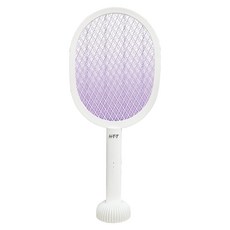【H-T-T】 兩用紫光電蚊拍 HTT-2421 滅蚊燈, 白色