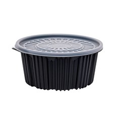 [일용상회]탕용기 FP 220파이 중 2300ml 100세트 PP 검정, 100개, 1세트