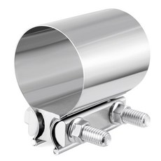 GaRhomxy 2.5 배기 클램프 304 스테인리스 스틸 헤비 듀티 랩 조인트 밴드 머플러 촉매 변환기 파이프1팩에 사용됨, 2.5 Inch, 1PC