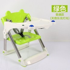 寶寶餐椅 家用餐椅 嬰兒座椅 多功能便攜可摺疊, 綠色標準款【送安全帶+綁帶】