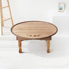 원2.0 메이플 매화상감 유전 접이식 원형밥상 60센티 2인용 3인용 원형상