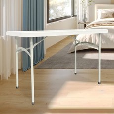 연필트리 브로몰딩 사무실 가정용 다용도 접이식테이블, 화이트 일자형테이블 122cm