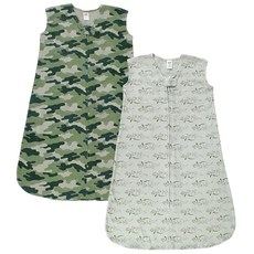 Hudson Baby 유니 베이비 보온 민소매 침낭 세이지 공룡, 12-18 Months