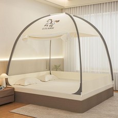 U門蒙古包蚊帳 免安裝摺疊 卡通一體式 防塵, 奔騰馬U型雙開門,120*200免安裝