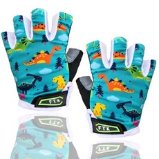 지칸디 아동용 자전거 장갑 반장갑 쿠션패드 라이딩 장갑 어린이 글러브, 1세트, 하늘색