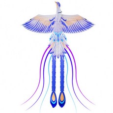 고급형 대형 가오리연 봉황 디자인 산들바람 용이한 연날리기 세트 1000m 라인휠 1.8m 천청봉황, 1개