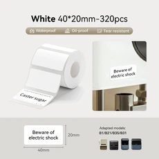 3 롤 NI B21 B3S B1 B31 열 라벨 의류 자체 접착 태그 방수 스마트 오 포켓 프린터, White40x20--3rolls
