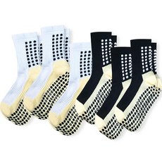 DZSoCoki 그립 양말 축구 미끄럼 방지 그립 양말 6쌍 남성 및 여성용 요가 축구 병원용 미끄럼 방지 운동 축구 양말 15.2-27.9cm(6-11인치)