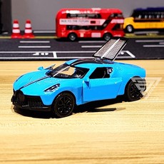 【台灣出貨】1:43合金超跑模型車，仿真警車合金模型，兒童玩具賽車, 【超跑】布加迪-藍, 1個