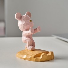 더홈스 곰돌이 & 우주인 핸드폰 거치대 태블릿 받침대, 2개, 곰손_핑크