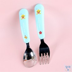 담아잇 아기상어 수저포크세트 초등숟가락