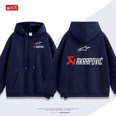 오토바이 후드티 아크라포빅 바이크 티셔츠 긴팔 후드, L. 185, F. 네이비