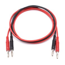 2Pcs 멀티미터 테스트 리드 익스텐션 남성에서 여성 커넥터로 4mm 바나나 플러그에서 헤비 듀티 14AWG 실리콘 와이어 미터 프로브 6피트, 2Pcs-Length of 3 Feet