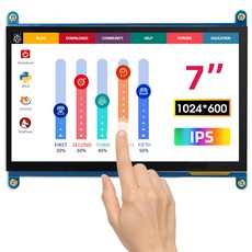 ELECROW 7 Raspberry Pi LCD 1024 600 LCD 1 인치 모바일 모니터 용 모바일 디스플레이, NONE