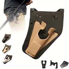 루이 삽입식 낚시대 허리거치대 원핸드 착탈 방수 내구성 수납포켓, 1개, 갈색