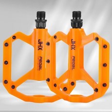 【XF】山地自行車公路車尼龍縴維軸承腳踏 彩色配件加寬防滑培林腳蹬, 橙色一對+工具, 1個