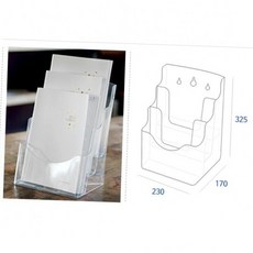 투명 아크릴 카달로그 꽂이 a4 3단 리플렛 전단지 거치대 매장용품 브로슈어홀더 전시용거치대