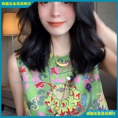 新中式國風復古印花馬甲背心，寬鬆顯瘦時尚上衣，重工刺繡高端大氣設計