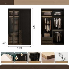 붙박이장10자 맞춤가구 10자 무몰딩 거실 옷장 안방, 조립형, 옷장 1 4 2 4 슬라이딩 도어 옷장 A
