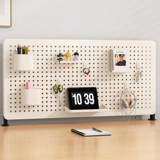 SPEEDBOX 책상 정리 타공판 선반 철제 수납 공간활용 홈오피스 80*40cm, 크림 스탠드형-80*40cm, 1개
