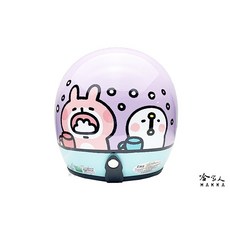 EVO 防疫 卡娜赫拉 正版授權 3/4 騎士安全帽 台灣製造, 紫色,57-58CM（頭圍購買前請務必測量）