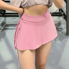 運動瑜伽短裙女羽毛球網球裙褲速幹防走光短裙側開叉綁帶裙健身裙