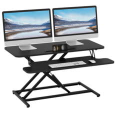 Ergomaker 모션 데스크 에어 리프트 높이조절 테이블 스탠딩 책상 91*40cm, 블랙