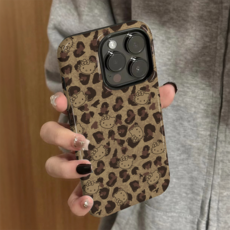 레오파드 호피 키티 가을 무드 브라운 폰케이스