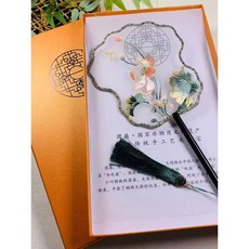 트렌드부스 중국부채 전통 대왕 무용 공연 빨간색 선술집, 분홍 매화 대나무