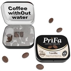 PriFa 바닐라 커피 태블릿 - 스테비아로 단맛 부드럽고 크리미한 맛 인스턴트 커피 휴대용 카페인 부스트 - 카페인 15mg 25정, PriFa 바닐라 커피 태블릿 - 스테비아로 단맛, 부, 1개