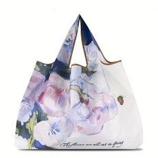 올기버 플라워아트 대용량 접이식 장바구니, 1개, 유화튤립