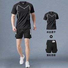 男款夏季運動套裝 短袖速乾短褲 跑步健身訓練服