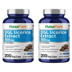 누사퓨어 DGL 감초 추출물 500mg 캡슐 200정, 기본, 2개