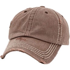 빈티지 워싱 디스트레스드 면 소재 대드햇 야구 캡모자 조절 가능한 폴, 브라운 및 스티칭
