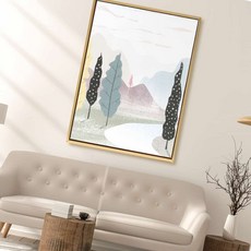 일러스트거실액자 풍경 일러스트 캔버스 액자 30x40cm