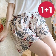 [1+1] 바바 달라붙지 않는 와이드형 쿨링 반바지 홈웨어 냉감소재 2장세트