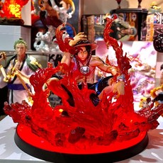 海賊王 艾斯公仔 燈座發光 藝術王者 正版航海王公仔, 1個, 無燈版(艾斯版本1),含公仔（正版附盒