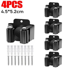 10/1PC 벽 마운트 클립 홀더 주최자 랙 나사 브러시 빗자루 후크 방수 욕실 선반 Accessorie, 04 4pcs