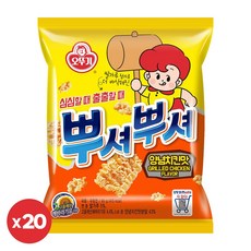 오뚜기 뿌셔뿌셔90g 양념치킨맛 20개 어린이 간식 과자 라면과자 스낵, 90g
