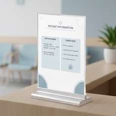 디모어 고급형 아크릴 POP 거치대 메뉴판 안내문 세로 T자형 스탠드 실버 세로형, 2개