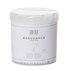 奇哥 雙頭環保紙軸棉花棒-200隻入, 1個