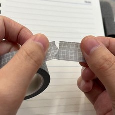 폴꾸 다꾸 라인 체크무늬 종이테이프 그레이, 1개