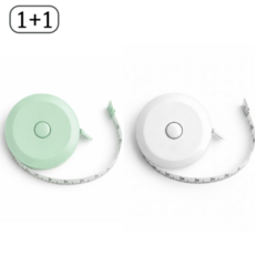 모노바디 휴대용 미니 줄자 150cm 민트+화이트, 2개