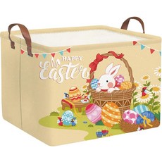 FXOCSHE 직사각형 딸기 바구니 손잡이가 달린 방수 접이식 보관 상자 선물 여아 방 장식 책 상자(딸기) 148930, 부활절 꽃 바구니