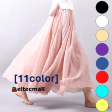 린넨롱스커트 여름치마 롱치마 시원한 밴딩 린넨치마 스커트