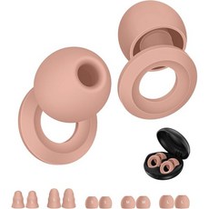 수면 소음 제거용 이어플러그 - 초점 코막힘 비행기 33dB 38dB 재사용 가능한 소프트 청력 보호 10 실리콘 및 폼 이어팁블랙, Oak, One Size, 1개