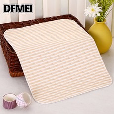 DFMEI 隔尿墊尿墊墊兒童防水透氣隔夜彩棉隔尿墊嬰兒防潑水可洗, 1個, 棕白